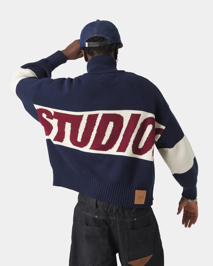Campera tejida Eme Studios Azul