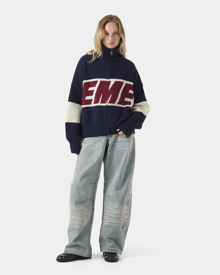 Campera tejida Eme Studios Azul