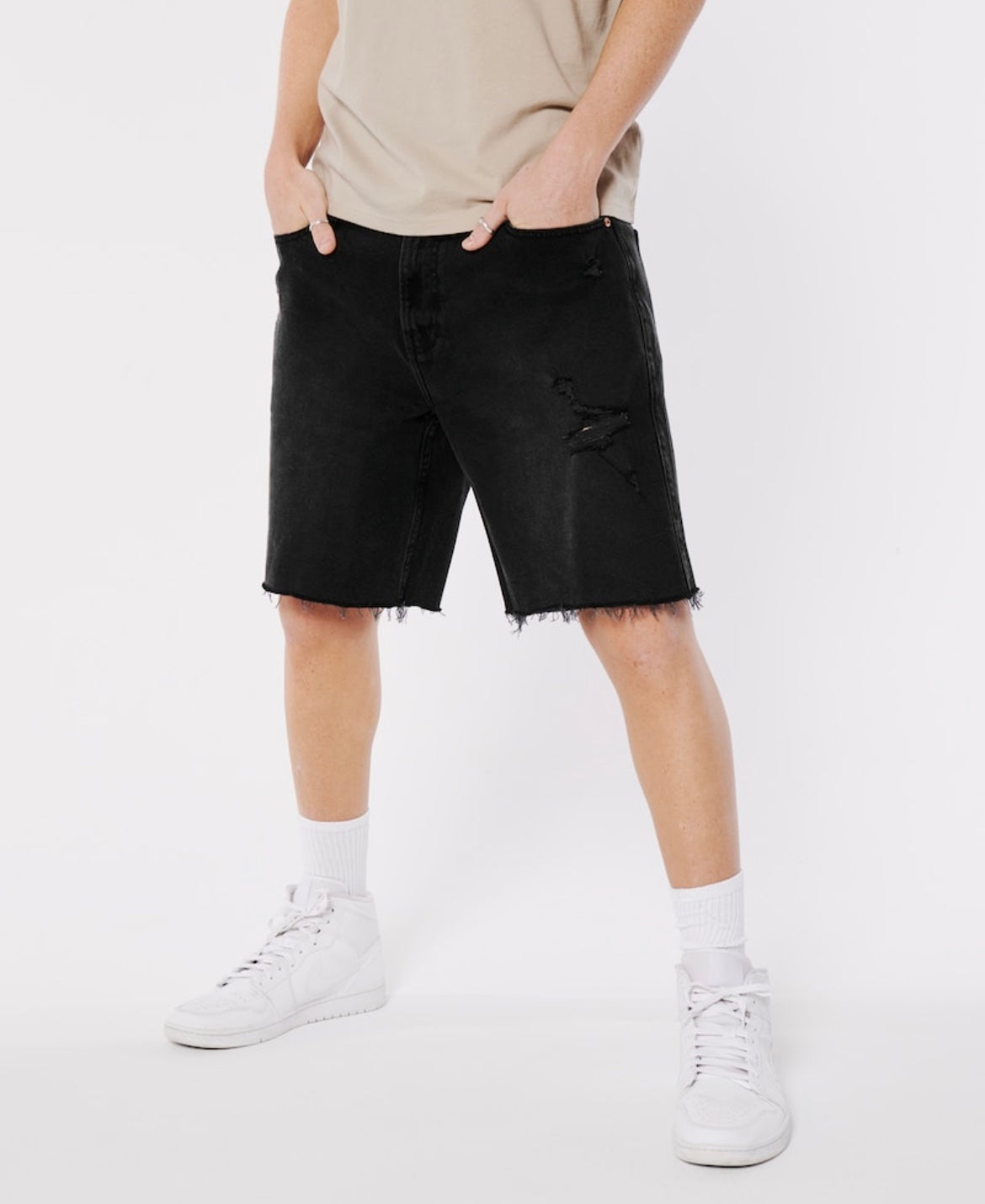 SHORT DE JEANS CON ROTURAS HOLLISTER CO