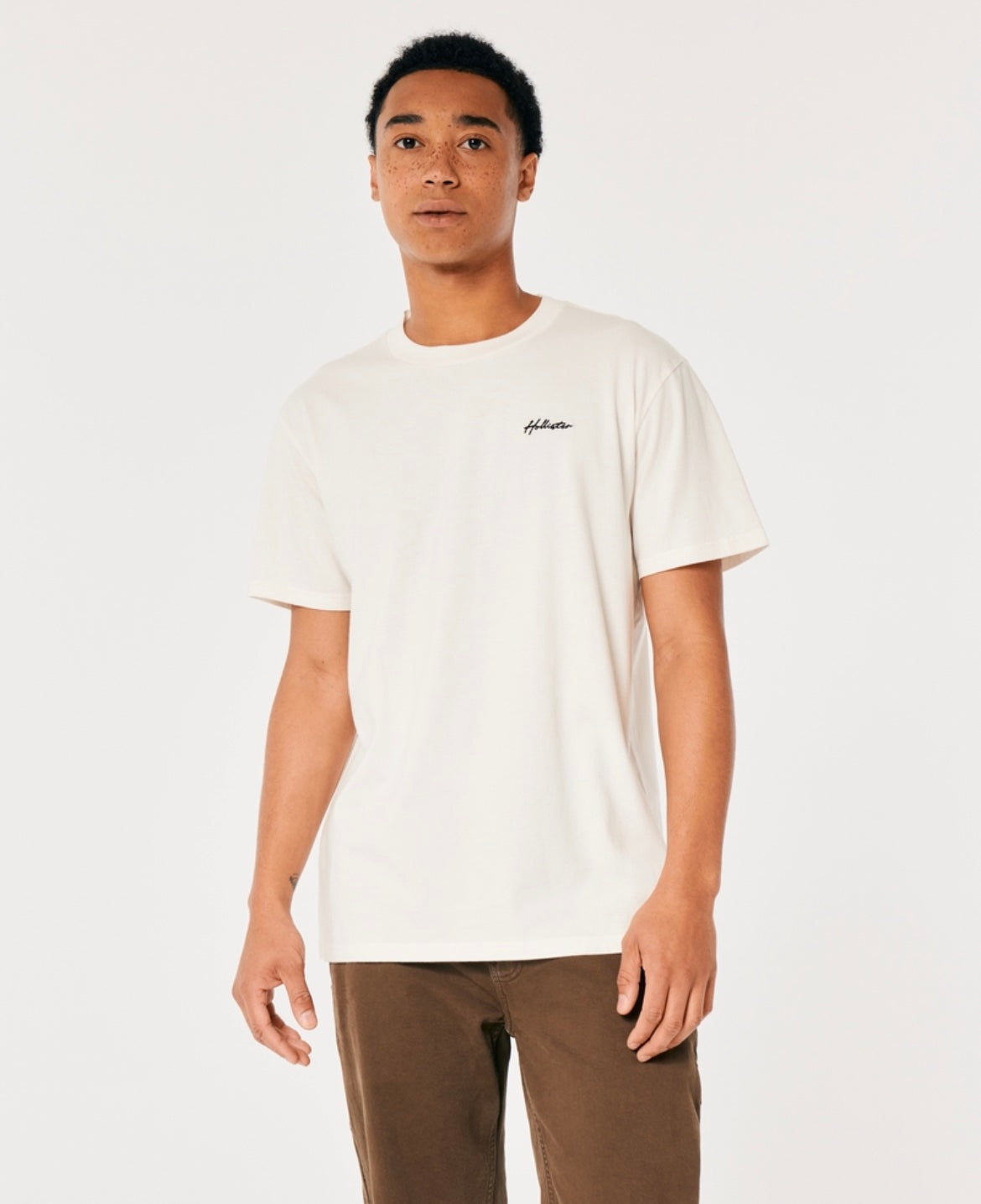 REMERA CON LOGO BORDADO HOLLISTER CO