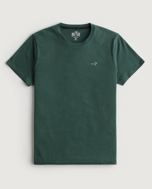 REMERA CON LOGO BORDADO HOLLISTER CO