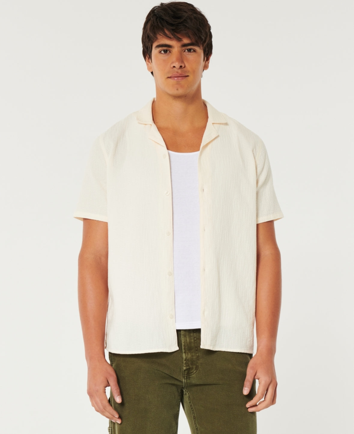 CAMISA HCO MANGA CORTA DE ALGODÓN TEXTURIDAZA