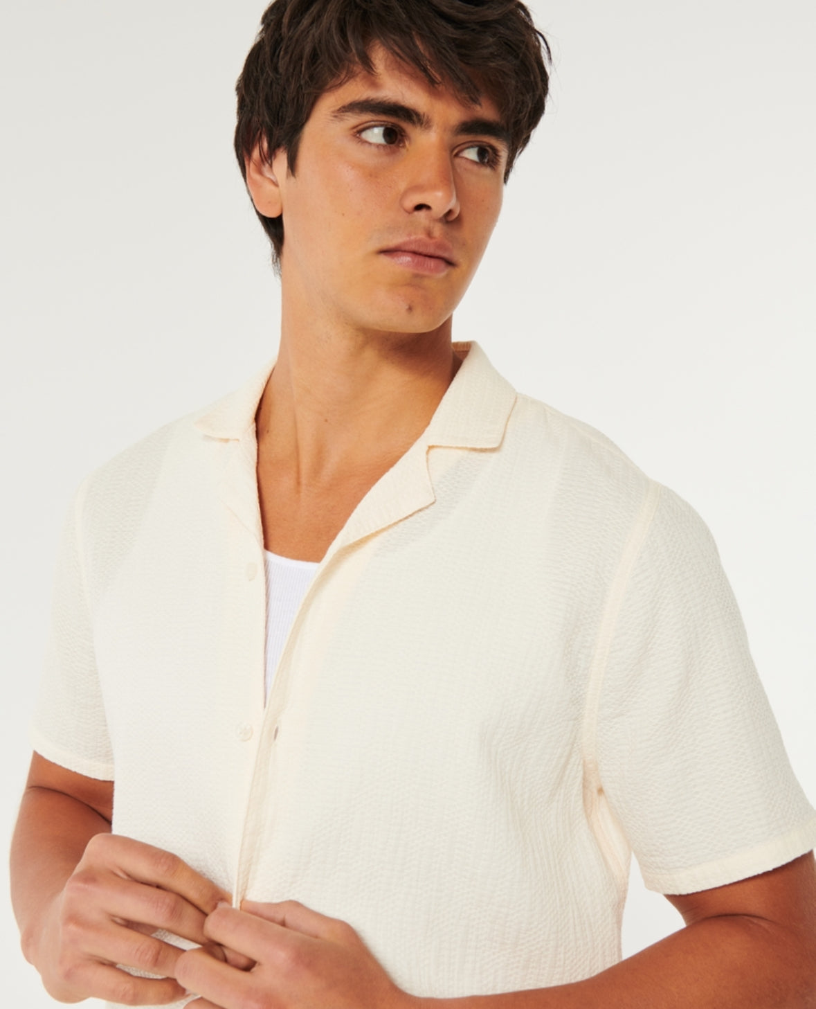 CAMISA HCO MANGA CORTA DE ALGODÓN TEXTURIDAZA