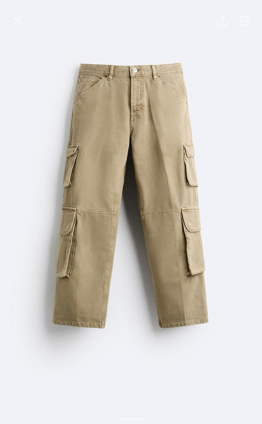 PANTALON DE JEANS CARGO ZARA STRAIGHT