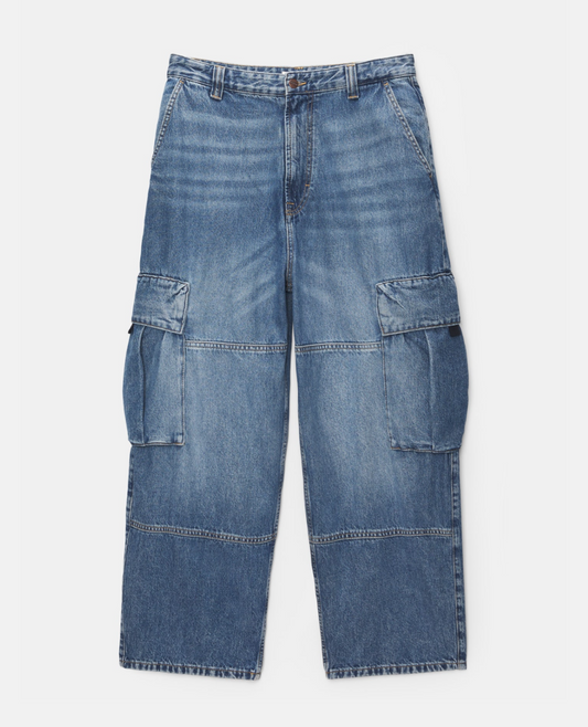 PANTALÓN DE JEANS CARGO BAGGY PULL&BEAR