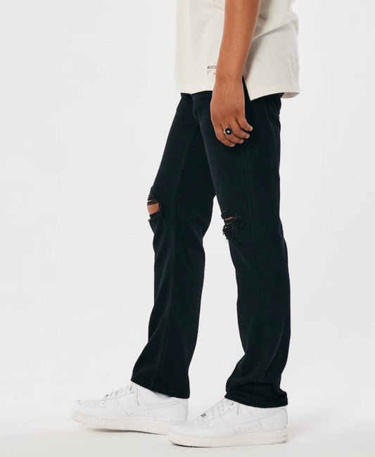 PANTALÓN DE JEANS CORTE RECTO CON ROTURAS HOLLISTER CO