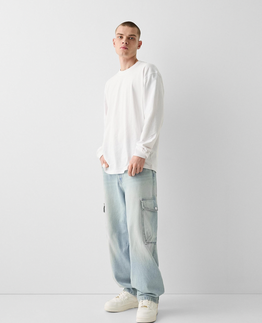 PANTALÓN BERSHKA CARGO BAGGY JEANS